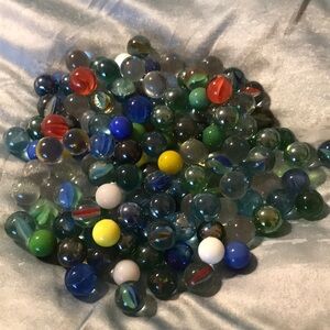 Mixed lot of colorful glass marbles